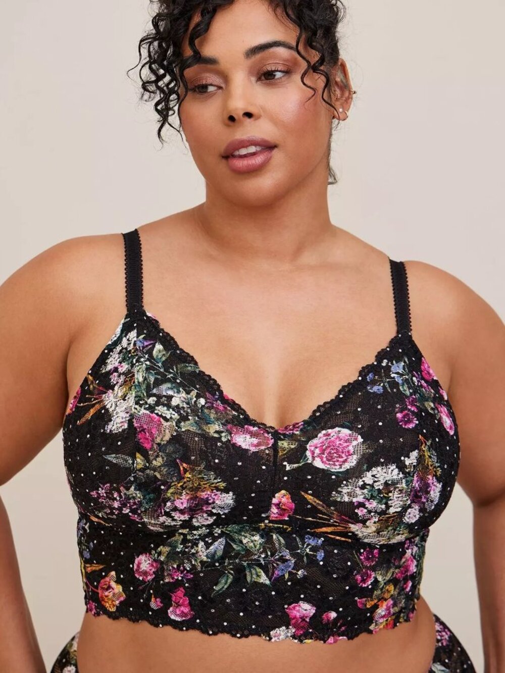 Torrid Floral Lace Unlined Crop Length Bralette